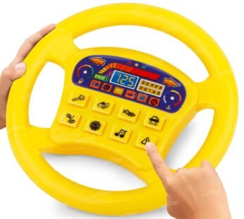 020055 Steering Wheel Toy with Music and Sounds Rotating Wheel Car Police Ambulance Fire Siren Effects Fun Play Toy (Random Color)