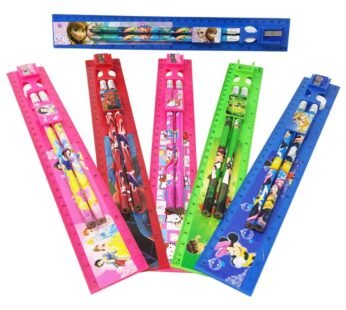073 ( 6 set )Jumbo Ruler with Pencil Eraser & Sharpener stationery set