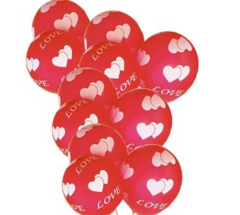 3046 (100pcs)Heart Printed Red Balloons