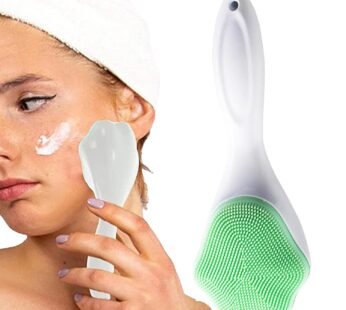 10797 Silicone Face Scrubber Exfoliating Brush, Manual Handheld Facial Cleansing Brush