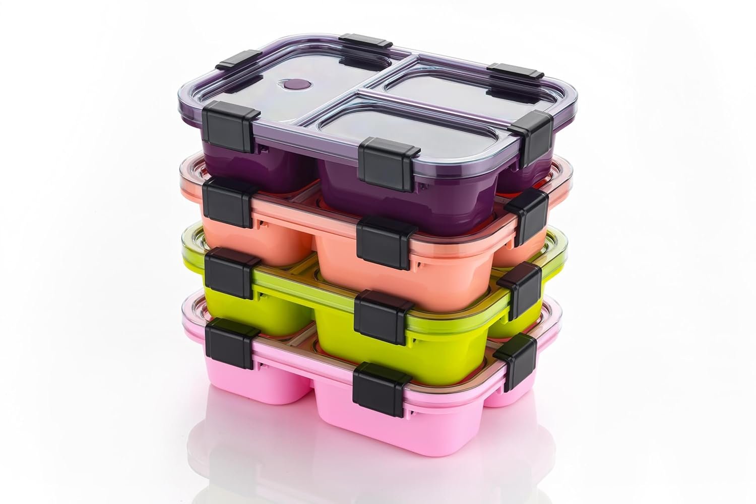 10512 3 Compartment Transparent Lid Tiffin Lunch Box | Silicone Seal Ring | For Kids And Adults Office Women And Men - Image 4