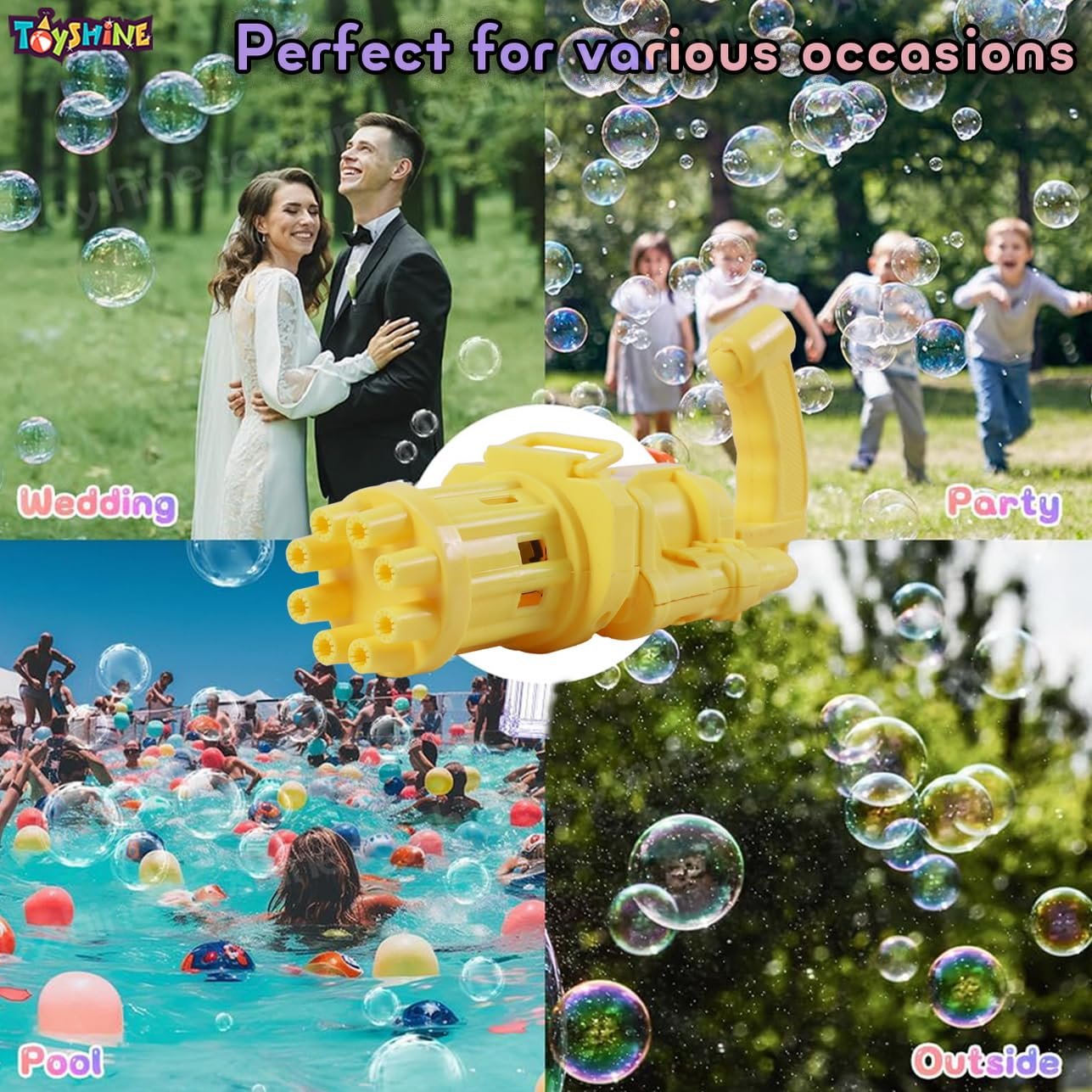 20149 Hole Electric Bubbles Gun Gatling Bubble Machine Toy with Scoup Bottle for Children Party Favors Outdoor & Indoor Activity for Boys Girls - Image 4