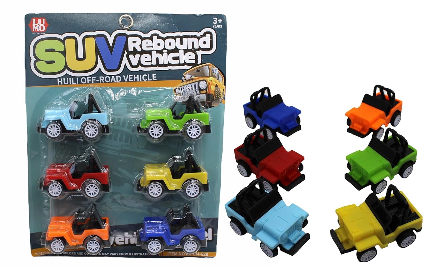 1704 (Pack of 6) Pull Back Jeeps - Image 2