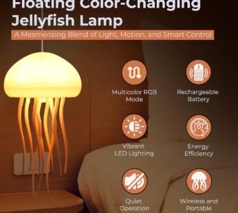 XD-009 Jellyfish LED Lamp with Dancing Legs,RGB Gradient Bedside Lamp with Voice Control