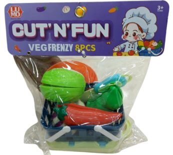 LM-421 Vegetable Cutting Set for Kids , 8PCS Vegetable with Basket, Knife, Plate & Chopping Board Toys