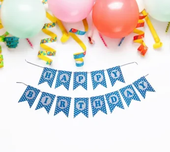 3031 (10pcs) happy birthday polka peapr banner