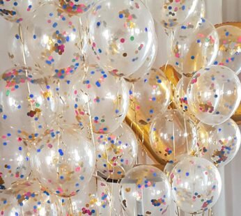 01978 ( 50 ballons ( 10 pakets) Multi Glitter Transparent Confetti Balloons