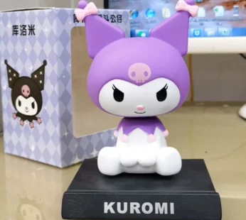 20004 Super Hero Action Figure Limited Edition Bobblehead with Mobile Holder for Car Dashboard, Office Desk & Study Table- (Kuromi)