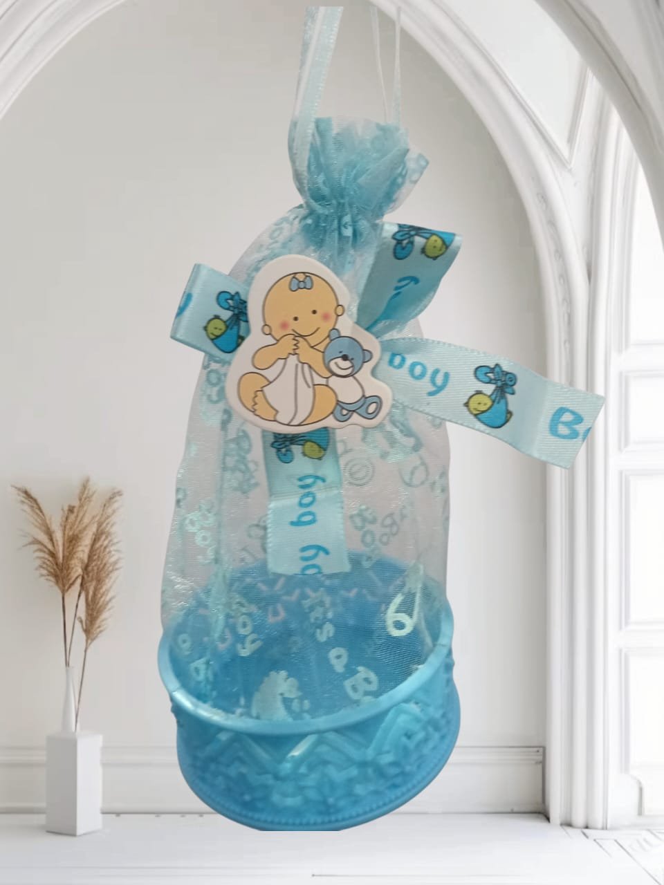20047 Baby shower 12Pcs Organza baby shower candy bags