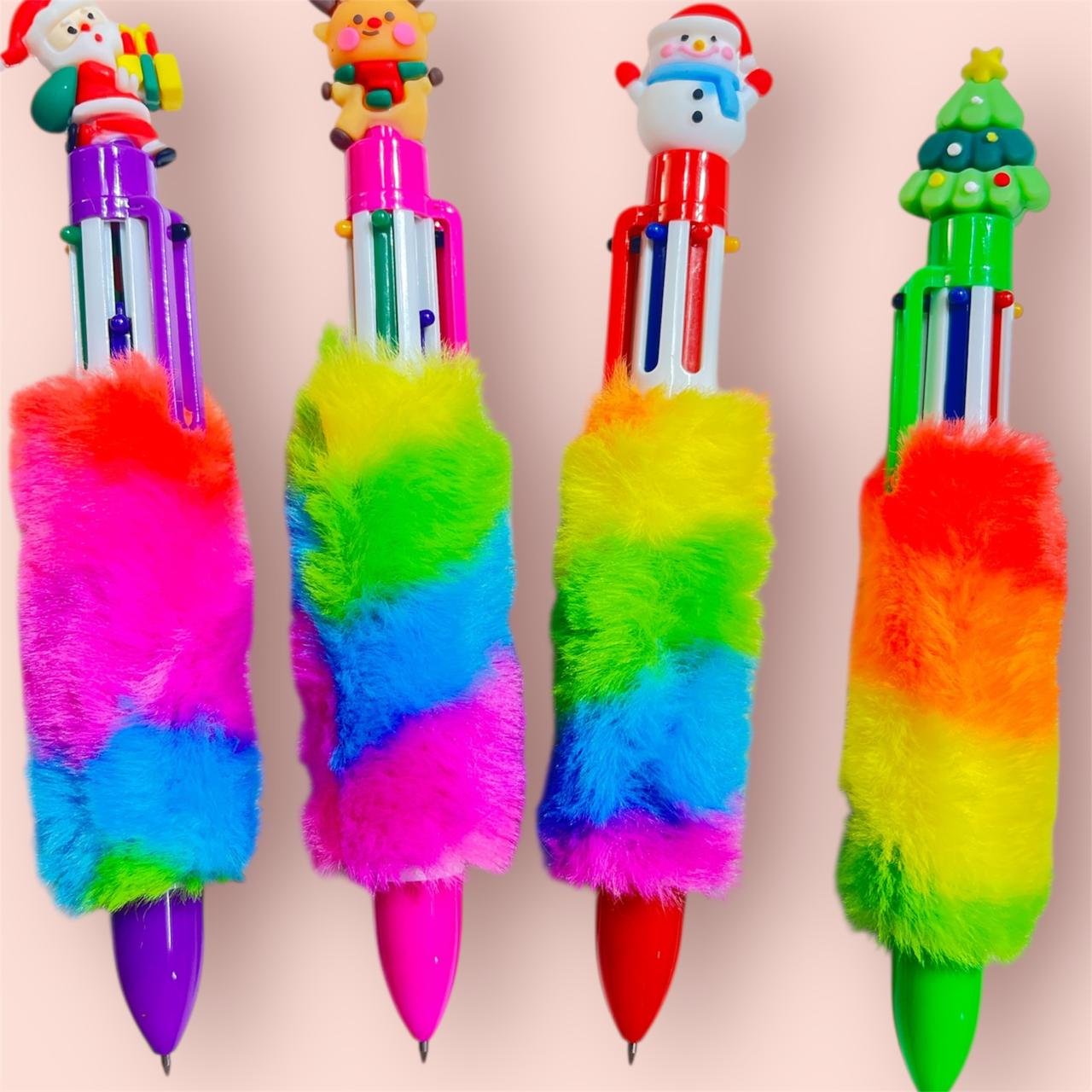 3121 Santa 6-in-1 Fur pen for Girls/Return Gift for Kids/Birthday Return Gift - Image 3