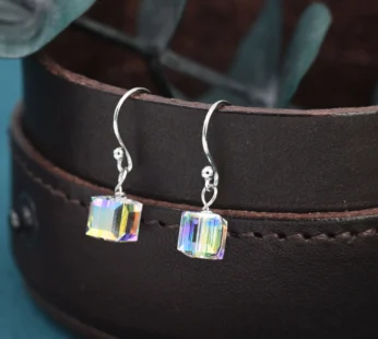 10411 {12 Pair } Crystal Cube Earrings for Women Handmade