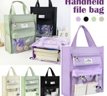 10673 Portable File Handbag Large Capacity Tote Bag Student Training Multicolor