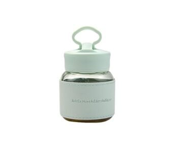 20161 Glass Water Bottle 300ml – Pangpang Chubby Cup Design with Mobile Phone Holder {Multicolor}