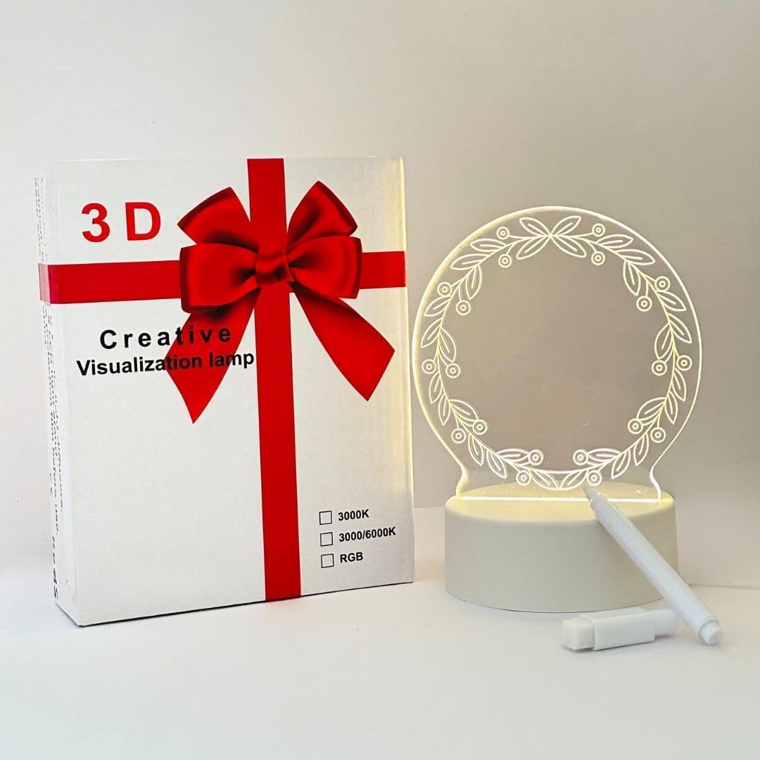 20159 3D Creative Visualization Lamp - Acrylic Illusion Message Board Night Light, Rewritable Table Lamp for Study, LED Light, Office Home Decor Gift