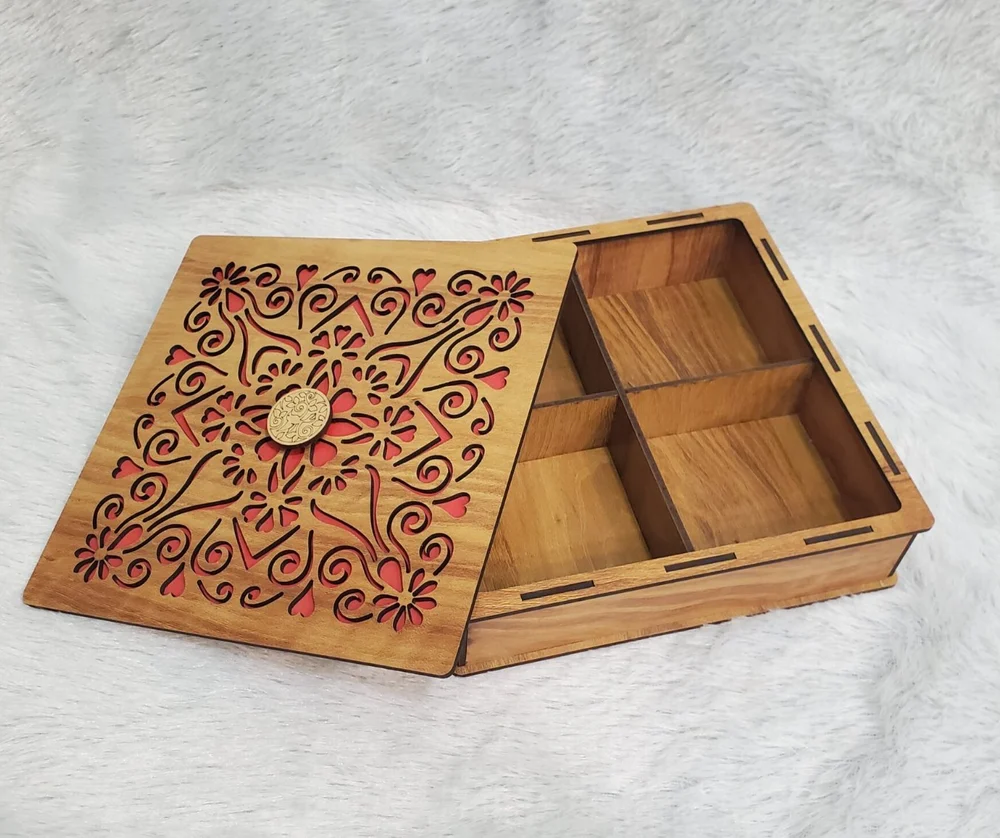 1700 7 Inch Wooden Dry Fruit Box, Box Capacity: 500 gms - Image 2