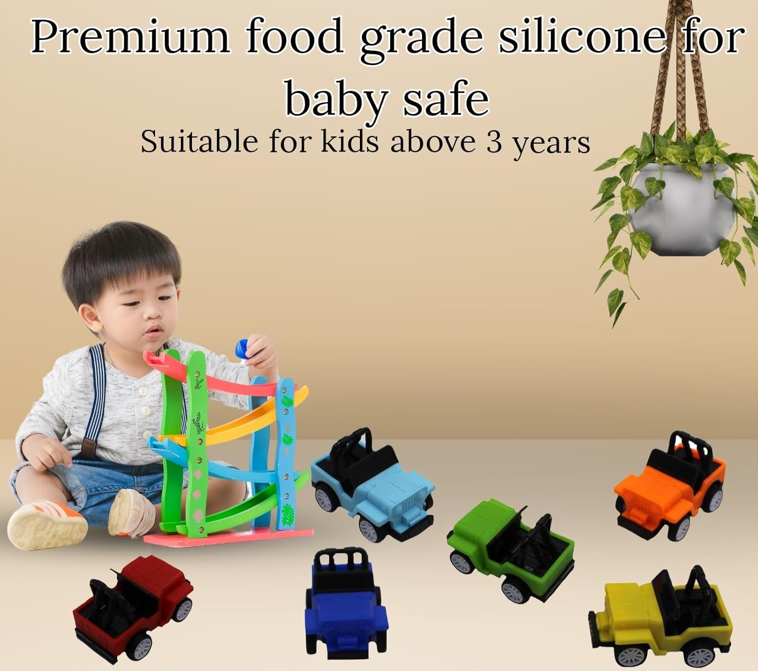 LM-629 {Set of 6} Pull Back SUV Car Toys , Off-Road Jeep & Racer Vehicle Lightweight High-Speed Plastic Body (Multicolor) - Image 4