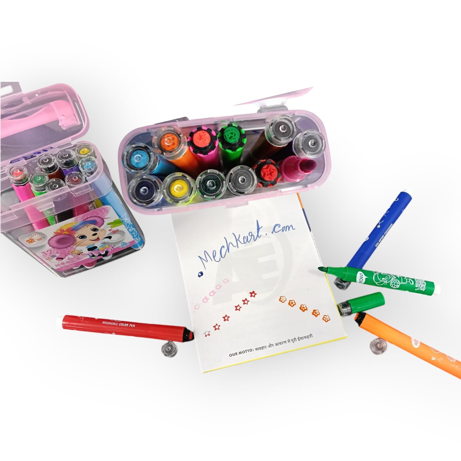ZS-208 12 Color Stamp Markers - Marker Pens With Cute Stamp, Dual Tips Art & Craft Color Stamp Markers Nib Sketch Pens - Image 4