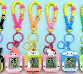 11254 Cartoon Character Digital Temperature Keychain for kids random